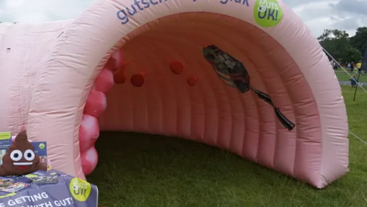 Colin the inflatable colon at an outdoor event