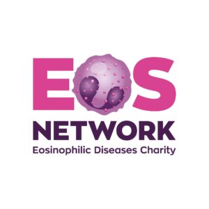 EOS Network logo that says:" EOS network Eosinophilic Diseases Charity"